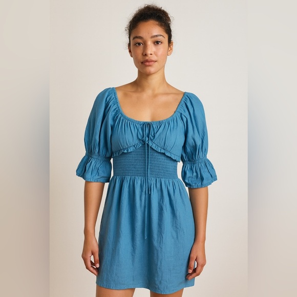 NWT NSR Blue Smocked Dress - Picture 1 of 7